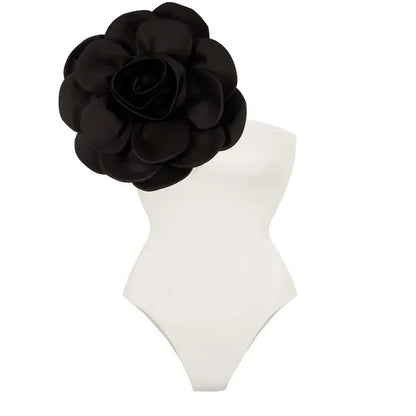 DOLCE Swimsuit white - One-piece swimsuit with flower